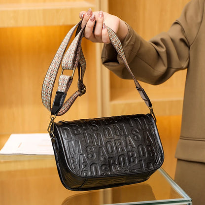 Fashion Letter Messenger Bag For Women Luxury High Quality PU Leather Ladies Handbag Crossbody Shoulder Bag Female Purse Sacs
