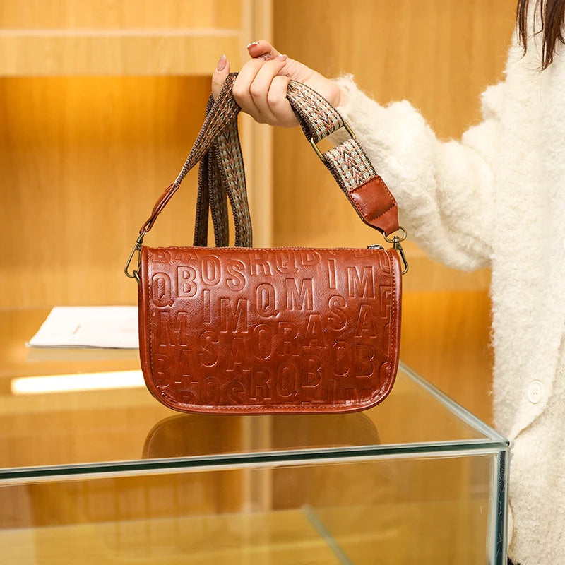 Fashion Letter Messenger Bag For Women Luxury High Quality PU Leather Ladies Handbag Crossbody Shoulder Bag Female Purse Sacs
