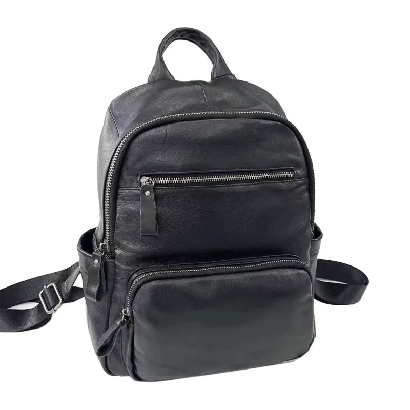 Fashion Luxury Genuine Leather Shoulder Backpacks Large Capacity Travel Bag Waterproof Wear-resistant Compute Bags Mochila