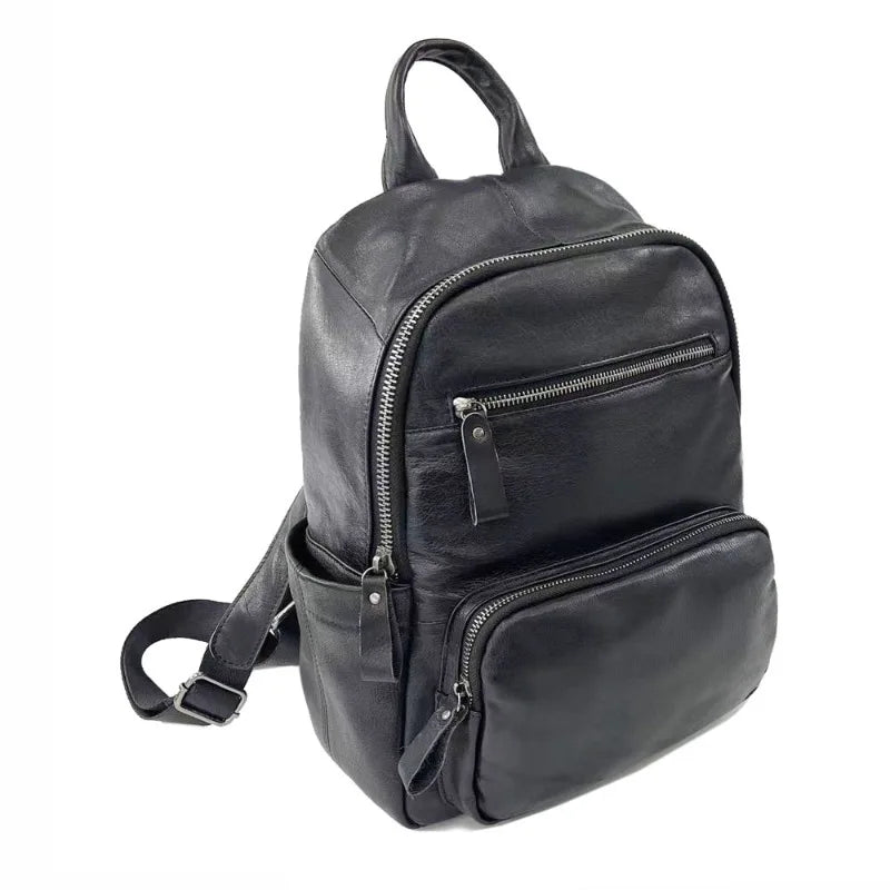 Fashion Luxury Genuine Leather Shoulder Backpacks Large Capacity Travel Bag Waterproof Wear-resistant Compute Bags Mochila