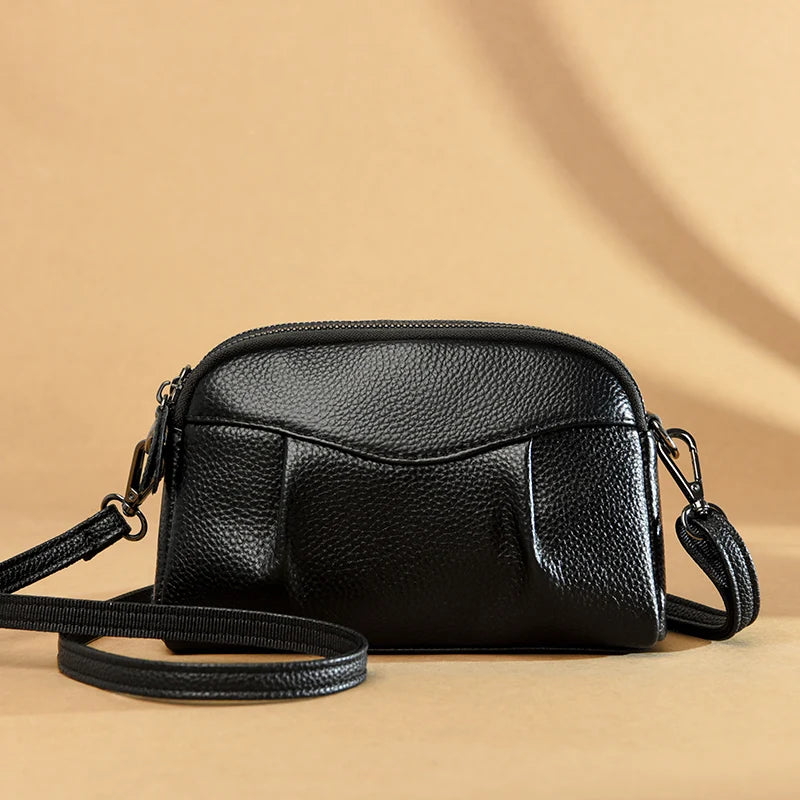 Fashion Luxury Solid Color Cowhide Women Bags Handbag High Quality Genuine Leather Female Shoulder Crossbody Bag Ladies Tote Sac