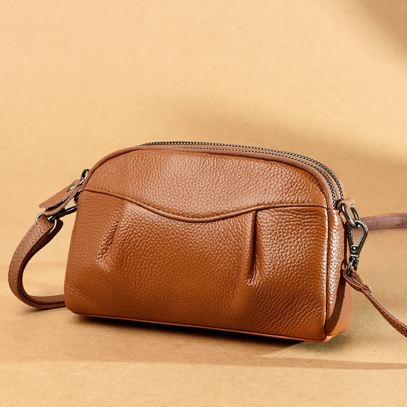Fashion Luxury Solid Color Cowhide Women Bags Handbag High Quality Genuine Leather Female Shoulder Crossbody Bag Ladies Tote Sac