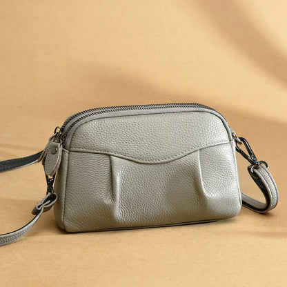 Fashion Luxury Solid Color Cowhide Women Bags Handbag High Quality Genuine Leather Female Shoulder Crossbody Bag Ladies Tote Sac