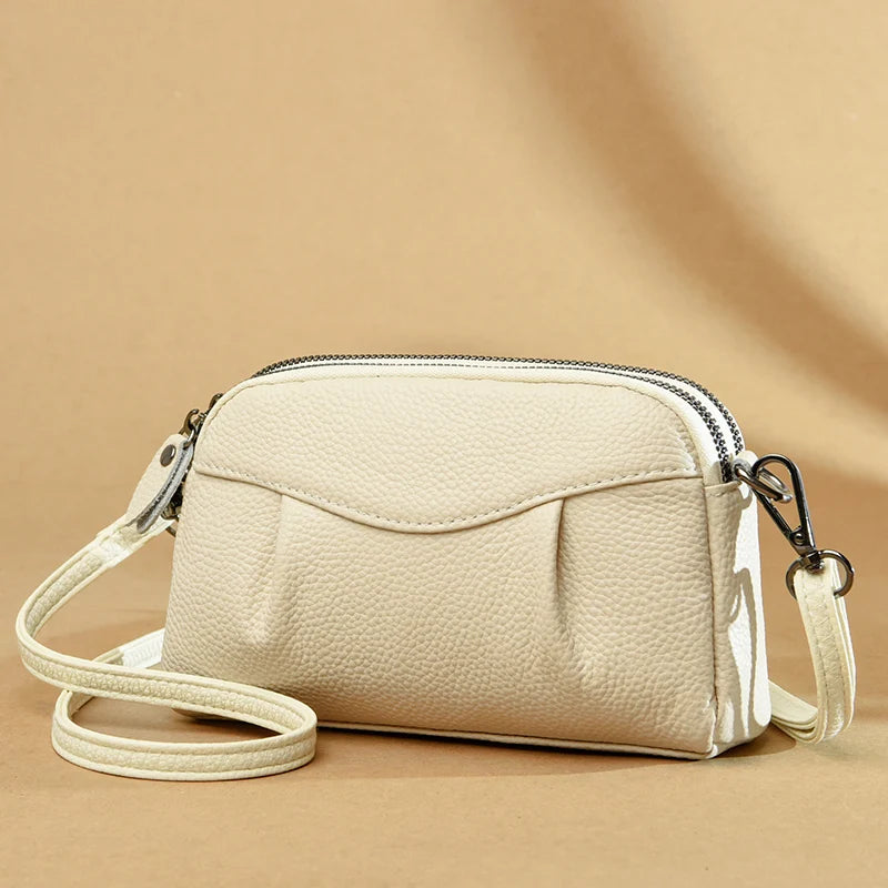 Fashion Luxury Solid Color Cowhide Women Bags Handbag High Quality Genuine Leather Female Shoulder Crossbody Bag Ladies Tote Sac