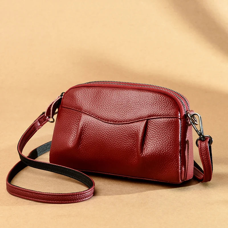 Fashion Luxury Solid Color Cowhide Women Bags Handbag High Quality Genuine Leather Female Shoulder Crossbody Bag Ladies Tote Sac