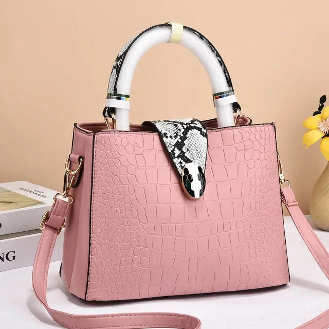 Fashion Luxury Women's Handbags Niche Texture PU Leather Shoulder Tidal Current Snake Pattern Ladies Crossbody Bucket Bag
