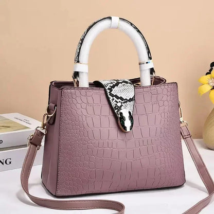 Fashion Luxury Women's Handbags Niche Texture PU Leather Shoulder Tidal Current Snake Pattern Ladies Crossbody Bucket Bag