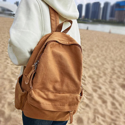 Fashion Male Travel Canvas Lady Brown Trendy Book Bags Cool Women Men Vintage College Backpack Girl Boy Laptop School Bag female