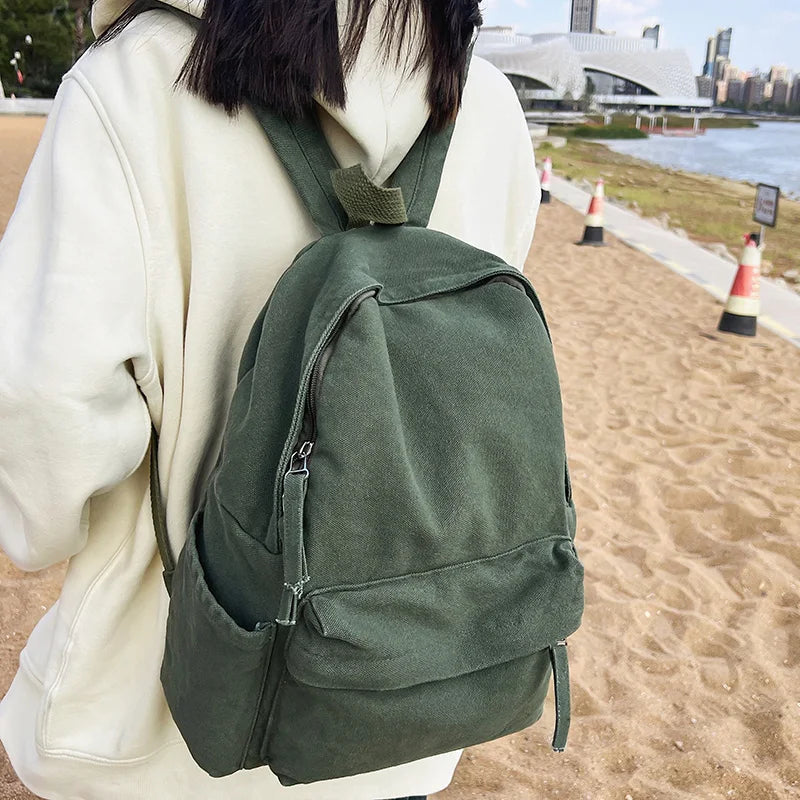 Fashion Male Travel Canvas Lady Brown Trendy Book Bags Cool Women Men Vintage College Backpack Girl Boy Laptop School Bag female