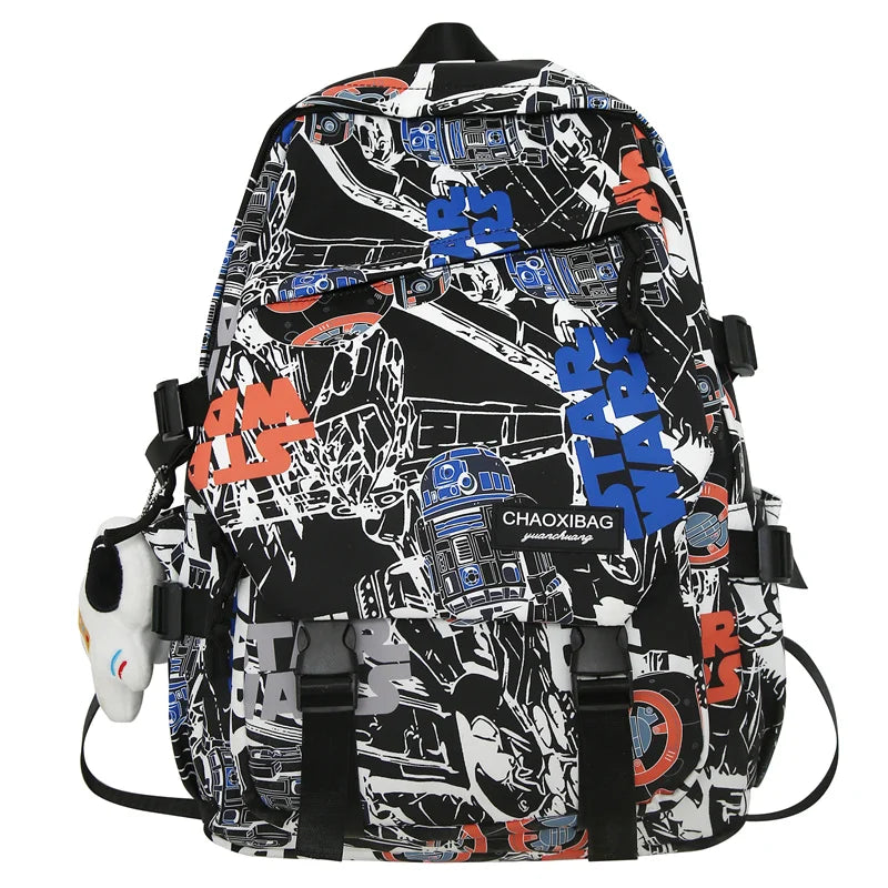 Fashion Male Women Waterproof Nylon Cartoon College Backpack Girl Boy Printing Laptop Female Men Travel Book Lady School Bag New