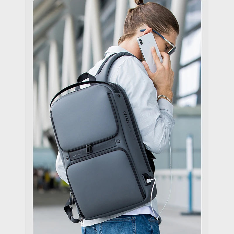 Fashion Men Backpack Business Large Slim 15'' Laptop Multi Function USB Charging Travel Backpack School Bag Teenager Quality
