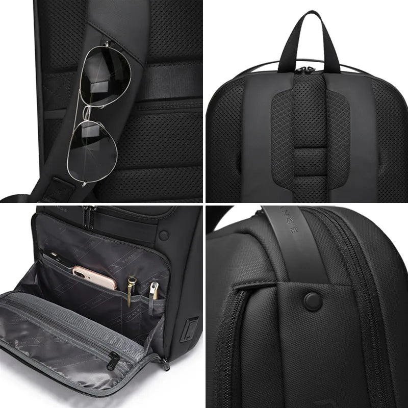 Fashion Men Backpack Business Large Slim 15'' Laptop Multi Function USB Charging Travel Backpack School Bag Teenager Quality