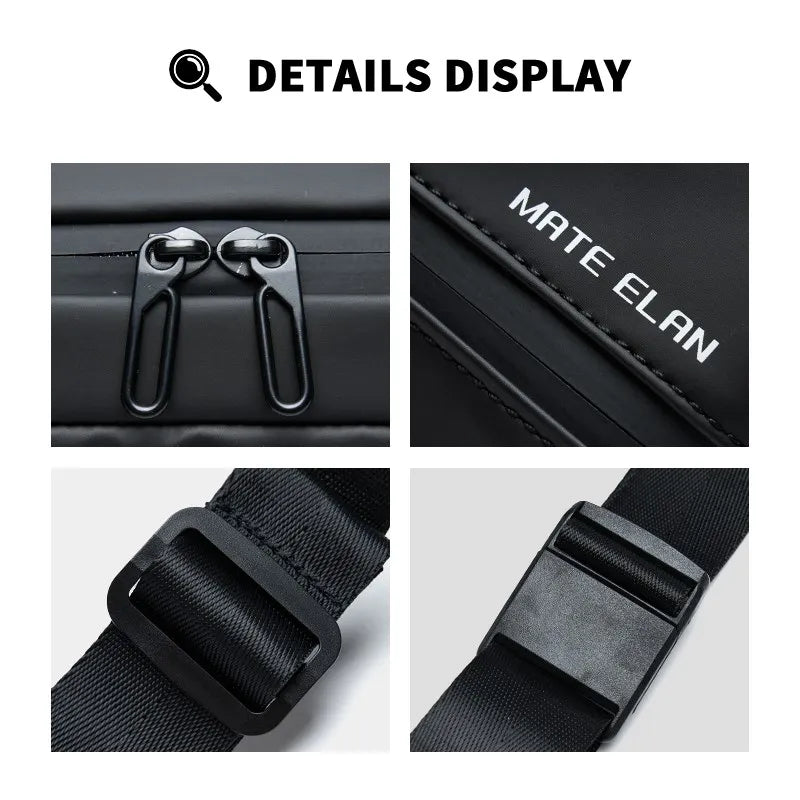 Fashion Men Chest Bag 2024 Lightweight PVC Waterproof Multi-functional Leisure Outdoor Zipper Anti-theft Waist Packs for Male