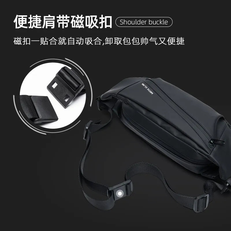 Fashion Men Chest Bag 2024 Lightweight PVC Waterproof Multi-functional Leisure Outdoor Zipper Anti-theft Waist Packs for Male