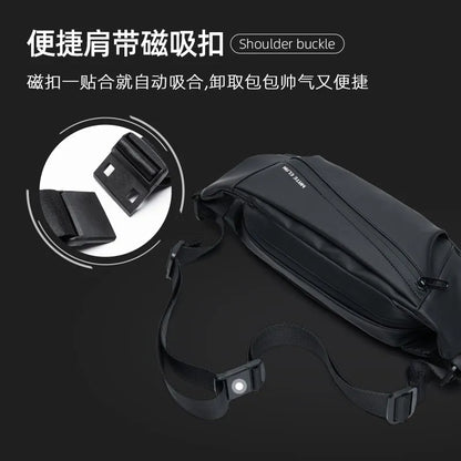 Fashion Men Chest Bag 2024 Lightweight PVC Waterproof Multi-functional Leisure Outdoor Zipper Anti-theft Waist Packs for Male
