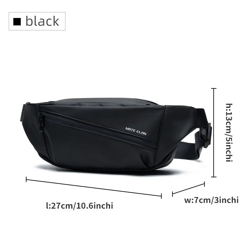 Fashion Men Chest Bag 2024 Lightweight PVC Waterproof Multi-functional Leisure Outdoor Zipper Anti-theft Waist Packs for Male