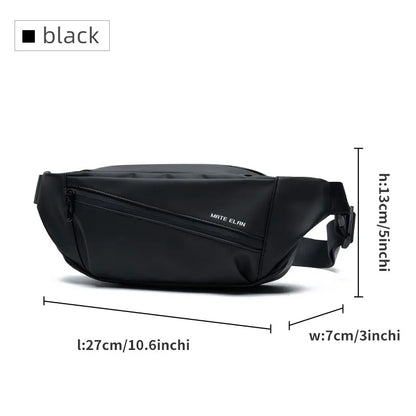 Fashion Men Chest Bag 2024 Lightweight PVC Waterproof Multi-functional Leisure Outdoor Zipper Anti-theft Waist Packs for Male