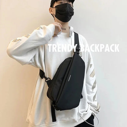 Fashion Men Chest Bag Pack Nylon Sling Backpack Knapsack Daypack Waterproof Male Small Messenger Cross body Rucksack Bags