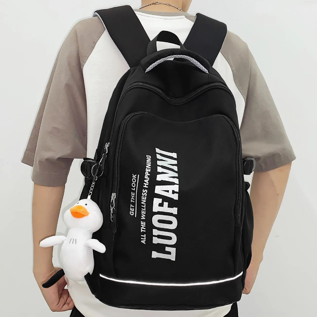 Fashion Men Lady Reflect Light Laptop High Capacity Women College Backpack Female Waterproof Book Bag Boy Travel School Bag Girl