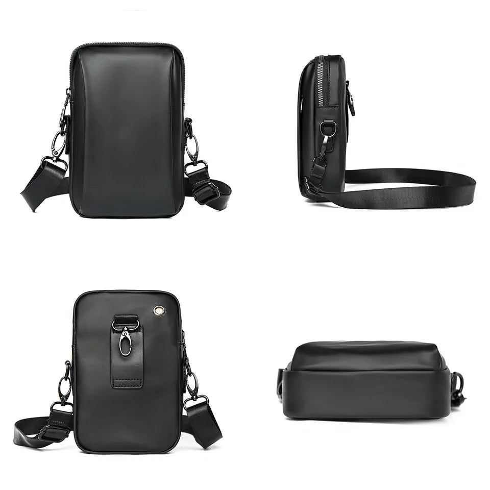 Fashion Men Mini Crossbody Bag & Handbag Clips Phone Packet Man Clutch Wallet Man Small Purse Nylon Shoulder Bags