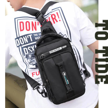 Fashion Men Nylon Backpack Rucksack for Charging USB Interface Male Crossbody Bag Shoulder Messenger Chest Bags Knapsack Daypack