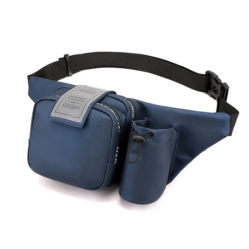 Fashion Men Nylon Belt Waist Bag Travel Single Chest Water Bottle Kettle Waterproof Male Bum Hip Bags Fanny Pack