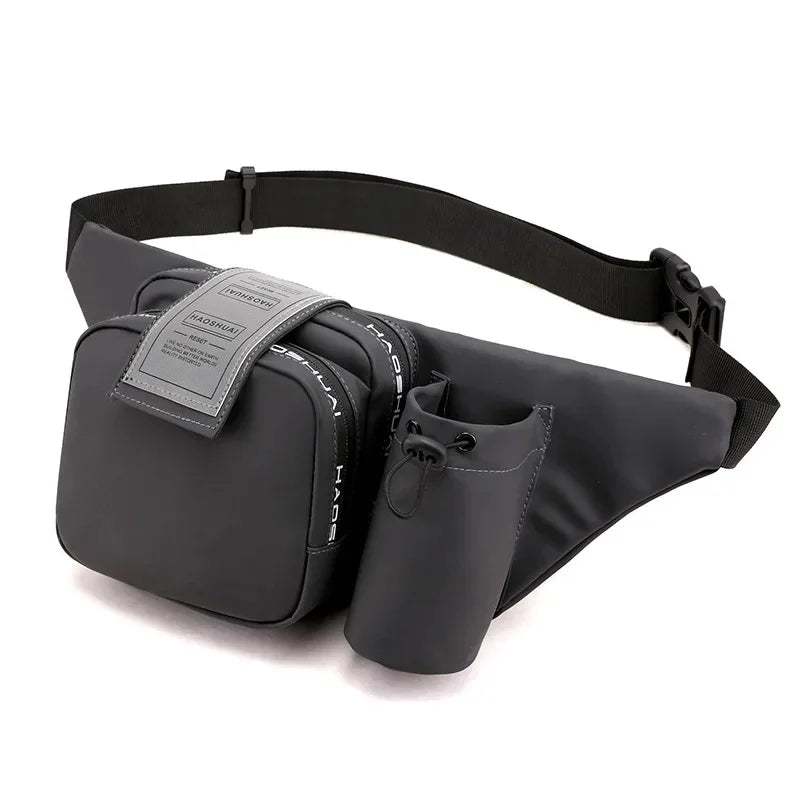 Fashion Men Nylon Belt Waist Bag Travel Single Chest Water Bottle Kettle Waterproof Male Bum Hip Bags Fanny Pack