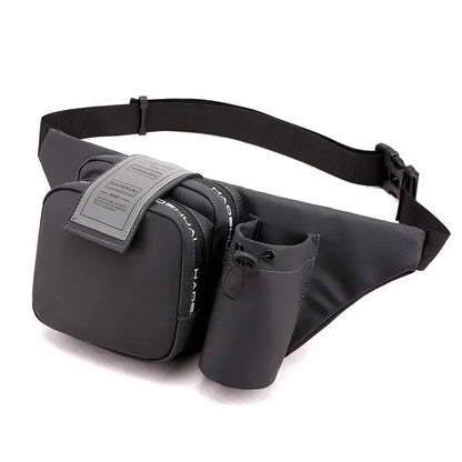 Fashion Men Nylon Belt Waist Bag Travel Single Chest Water Bottle Kettle Waterproof Male Bum Hip Bags Fanny Pack