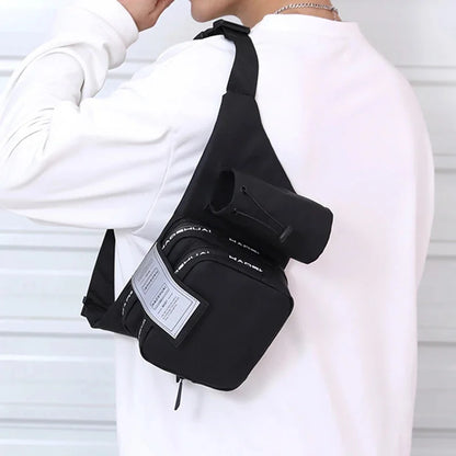 Fashion Men Nylon Belt Waist Bag Travel Single Chest Water Bottle Kettle Waterproof Male Bum Hip Bags Fanny Pack