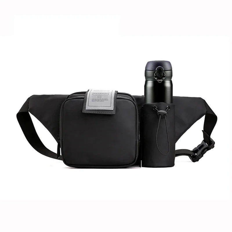 Fashion Men Nylon Belt Waist Bag Travel Single Chest Water Bottle Kettle Waterproof Male Bum Hip Bags Fanny Pack