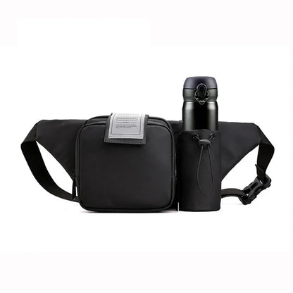 Fashion Men Nylon Belt Waist Bag Travel Single Chest Water Bottle Kettle Waterproof Male Bum Hip Bags Fanny Pack