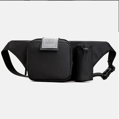Fashion Men Nylon Belt Waist Bag Travel Single Chest Water Bottle Kettle Waterproof Male Bum Hip Bags Fanny Pack