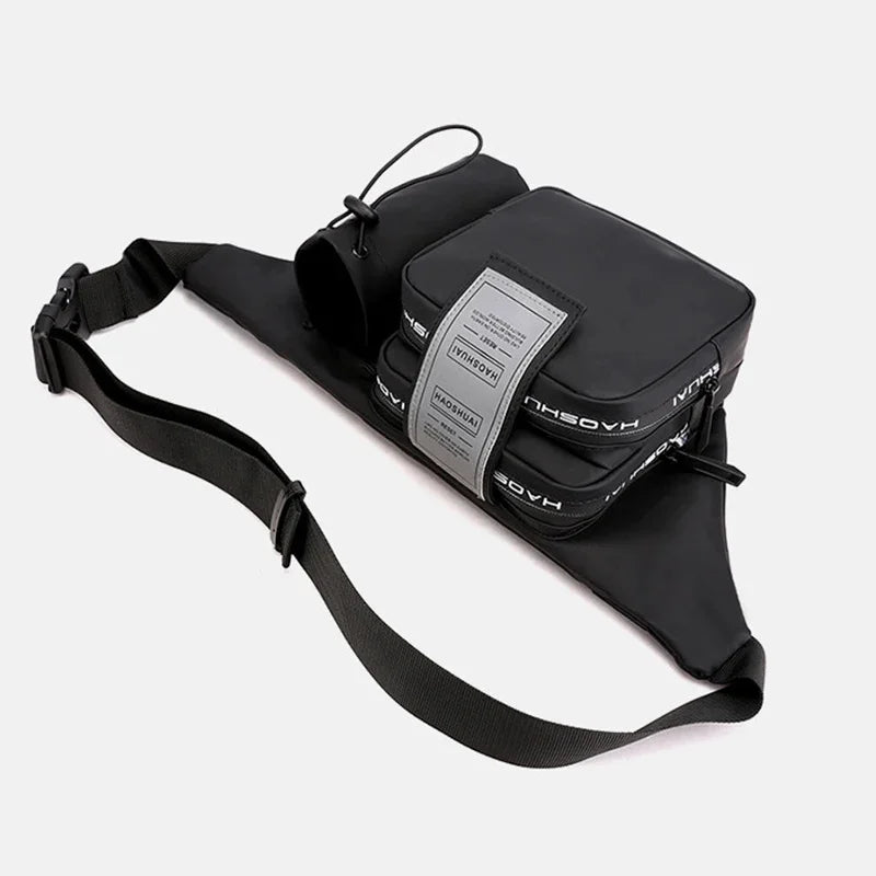 Fashion Men Nylon Belt Waist Bag Travel Single Chest Water Bottle Kettle Waterproof Male Bum Hip Bags Fanny Pack