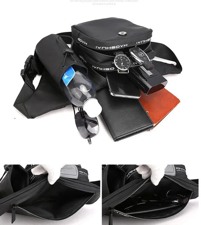 Fashion Men Nylon Belt Waist Bag Travel Single Chest Water Bottle Kettle Waterproof Male Bum Hip Bags Fanny Pack