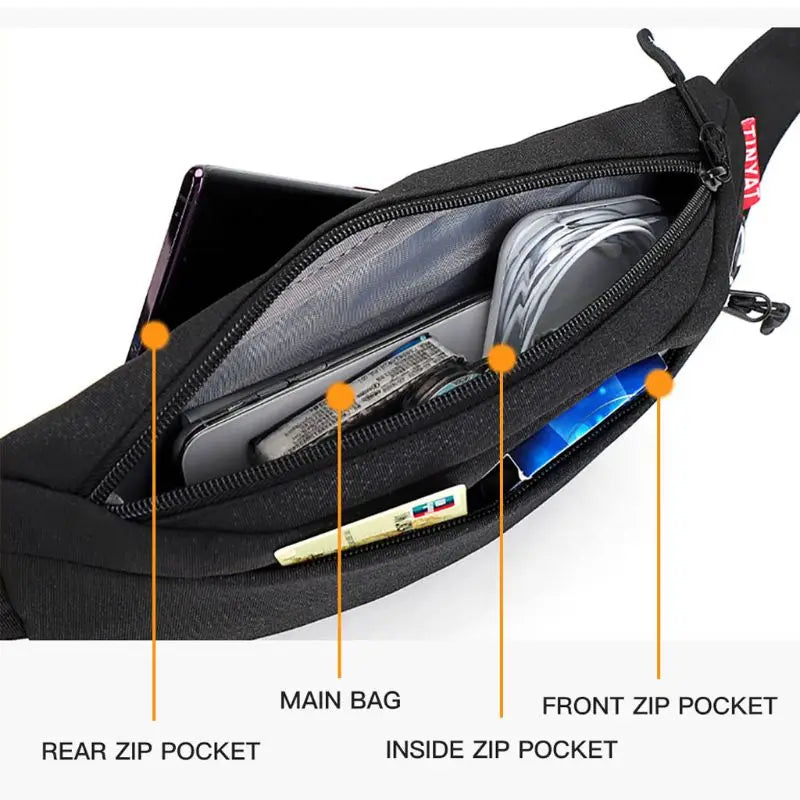 Fashion Men Waist Bag Fanny Pack Pouch Sport Belt Hip Chest Crossbody Shoulder Purse