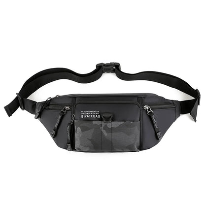 Fashion Men Waist Pack Oxford Shoulder Bag Crossbody Bag Outdoor Leisure Waterproof Travel