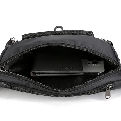 Fashion Men Waist Pack Oxford Shoulder Bag Crossbody Bag Outdoor Leisure Waterproof Travel