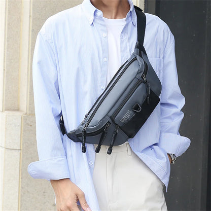 Fashion Men Waist Pack Oxford Shoulder Bag Crossbody Bag Outdoor Leisure Waterproof Travel
