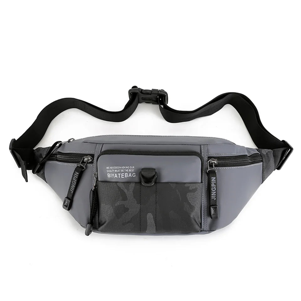 Fashion Men Waist Pack Oxford Shoulder Bag Crossbody Bag Outdoor Leisure Waterproof Travel