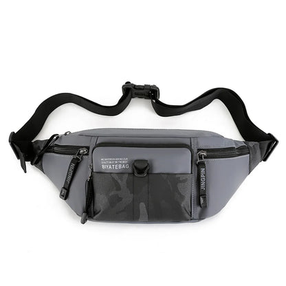 Fashion Men Waist Pack Oxford Shoulder Bag Crossbody Bag Outdoor Leisure Waterproof Travel