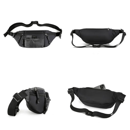Fashion Men Waist Pack Oxford Shoulder Bag Crossbody Bag Outdoor Leisure Waterproof Travel