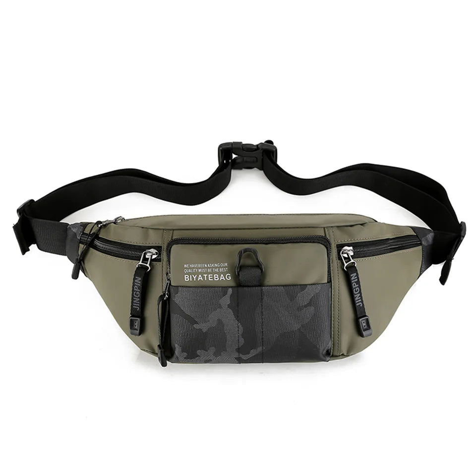 Fashion Men Waist Pack Oxford Shoulder Bag Crossbody Bag Outdoor Leisure Waterproof Travel