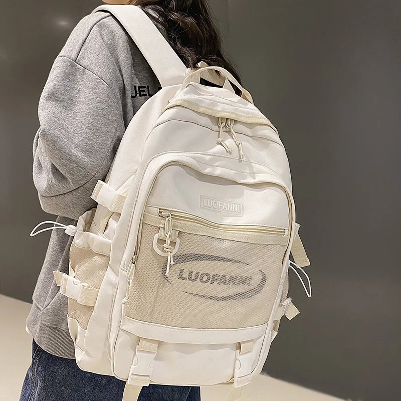 Fashion Men Women High Capacity Mesh Bag Waterproof New Lady Male Backpack Female Net Bag Girl Boy Travel School Backpack Trendy