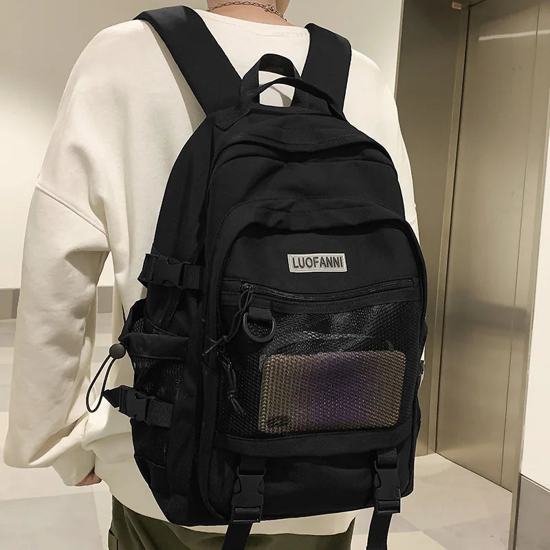 Fashion Men Women High Capacity Mesh Bag Waterproof New Lady Male Backpack Female Net Bag Girl Boy Travel School Backpack Trendy