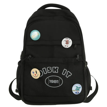 Fashion Men Women Mesh Travel Badge Waterproof Book Bag Cool Female Laptop Lady Net College Backpack Boy Girl Leisure School Bag