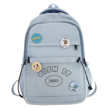 Fashion Men Women Mesh Travel Badge Waterproof Book Bag Cool Female Laptop Lady Net College Backpack Boy Girl Leisure School Bag
