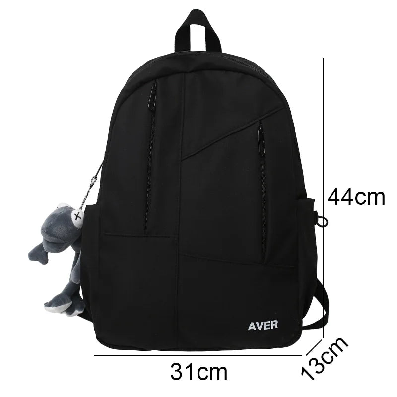 Fashion Men Women School Backpack Female Male Trendy Cool College Bag Travel Girl Boy Solid Color Book Backpack Lady Student Bag
