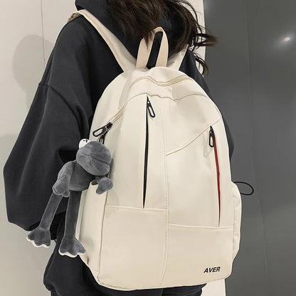 Fashion Men Women School Backpack Female Male Trendy Cool College Bag Travel Girl Boy Solid Color Book Backpack Lady Student Bag