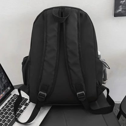 Fashion Men Women School Backpack Female Male Trendy Cool College Bag Travel Girl Boy Solid Color Book Backpack Lady Student Bag