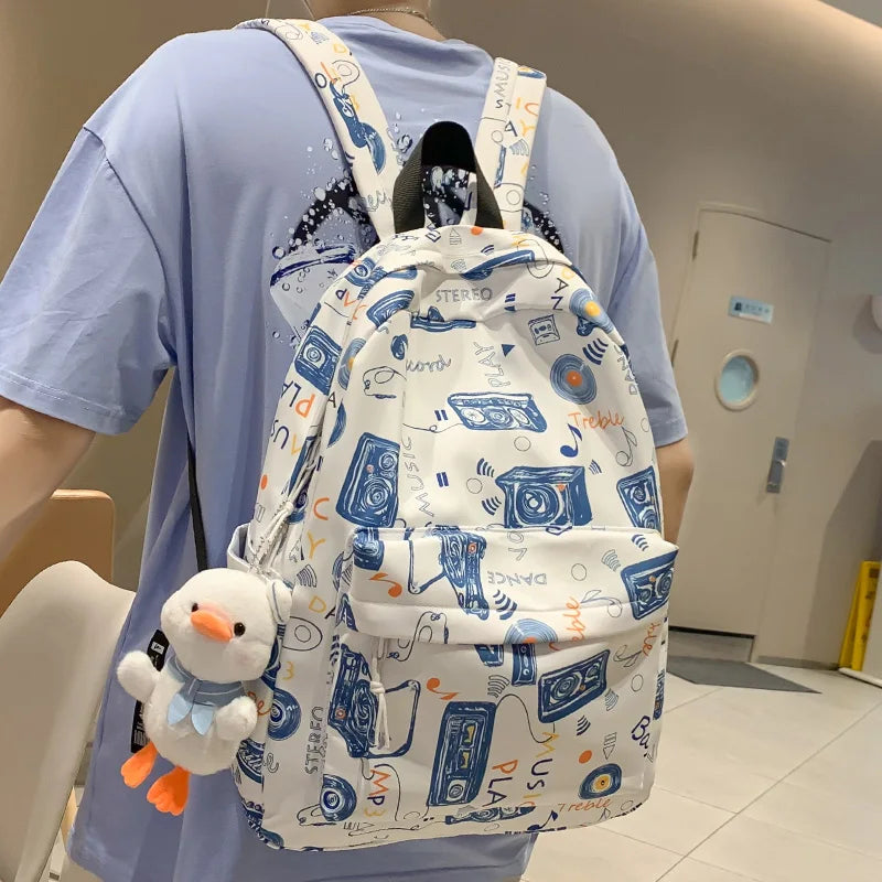 Fashion Men Women Waterproof Printing Cool Boy Girl Travel Graffiti Book Bag Lady College Backpack Female Laptop Male School Bag